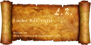 Lacko Károly névjegykártya