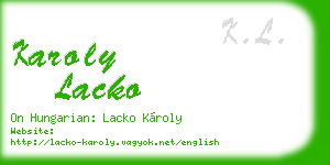karoly lacko business card